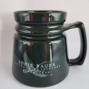Eddie Bauer Hunter Green Ceramic Travel Coffee Mug with Non Slip Bottom & Lid